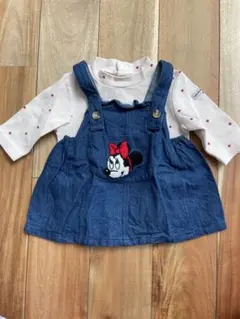 apres les cours ミニーマウス デニムオーバーオール　2点セット