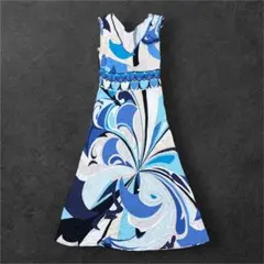 EMILIO PUCCI ノースリーブ ひざ丈ワンピース 総柄 - メルカリ
