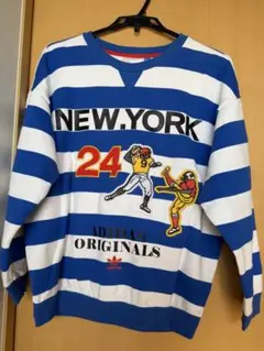 adidas ユニセックス ストライプ トレーナー スウェット アディダス