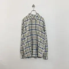 L.L.Bean チェックシャツ　ネルシャツ　長袖　L イエロー　ブルー