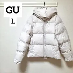 GU ウォームパデッドブルゾン 定番 人気 ナチュラル 白 L