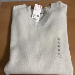 UNIQLO ワッフル Vネックセーター XL