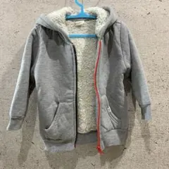 裏　ボア　パーカー　グレー　100cm