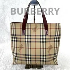 美品✨ バーバリー　トートバッグ ノバチェック シャドーホース　PVC レザー