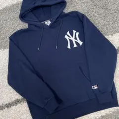 ニューヨーク・ヤンキース パーカー M ネイビー　裏起毛