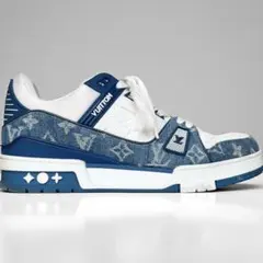 現行モデル 美品 ルイヴィトン LV トレイナー スニーカー デニム シューズ