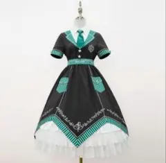ワンピース コスプレ 制服 ゴスロリ ブラック グリーン