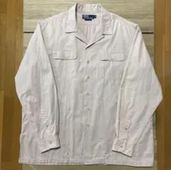 ラルフローレン 90s オープンカラー シャツ XL ベージュ 開襟 長袖 レア