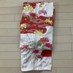 8.31【アンティーク振袖】白地 牡丹 蝶 金駒刺繍 正絹 昭和レトロ