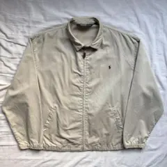 【90s】Ralph Lauren スウィングトップ ベージュ ポニー 刺繍
