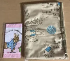 ピーターラビット　ブランケット　大きめサイズ　ハンカチ付き
