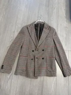 ZARAチェック柄 ダブルブレスト テーラードジャケット