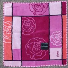 【新品未使用】Yves Saint Laurent バラ柄タオルハンカチ