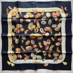 エルメス カレ90 Couve d'Herms エルメスの卵 シルク 黒 - メルカリ