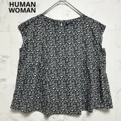 HUMAN WOMAN　リバティ　花柄　コットン100% 半袖　ブラウス　Mのサムネイル