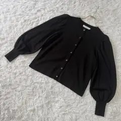 極美品✨CORCOVADO パフスリーブ 異素材 ニットカーディガン 黒 38 極美品✨CORCOVADO パフスリーブ 異素材 ニットカーディガン 黒 38