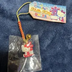 【新品未使用】ご当地キティ 根付け ストラップ 大阪限定 梅田バージョン