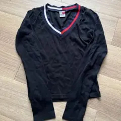 tommy girl 黒 Vネック 長袖Tシャツ