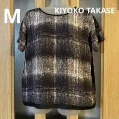 K.T KIYOKO TAKASEブラック系柄異素材tシャツ M