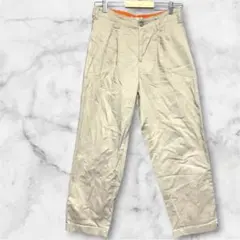 ジーユー　ストレートチノパン ベージュ　オレンジ裏地　綿98% メンズ