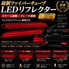 ファイバーリフレクターレッド 流れるウインカー搭載 ウェルカム機能付 左右セットのサムネイル