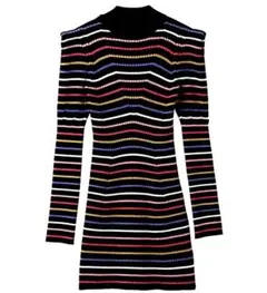 SNIDEL ストライプ柄 長袖ニットワンピース