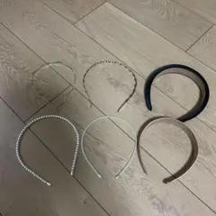 カチューシャ 6個セット パール ゴールド ピンク ブラック