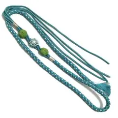 ※a902 正絹 振袖用 飾り付帯締め 銀糸 着物