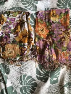 未使用　ストール　セット　花　レーヨン