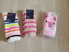 GAP コージーソックス マルチカラー ストライプもこもこ靴下新品まとめ売りのサムネイル