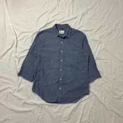 【フォロー割あり】アメカジ カジュアル トップス シャツ　ボタンダウン デニム風