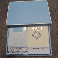 WEDGWOOD タオルセット 青白 2枚組　フェイスタオル　ハンドタオル