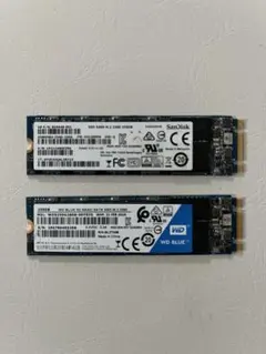 【動作確認済】M.2 SATA SSD 2台セット 256GB / 250GB