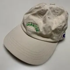 【美品】Champion ベージュ　キャップ 刺繍