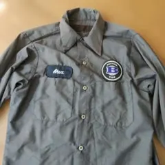 古着　メンズワークシャツ グレー ミリタリーシャツ