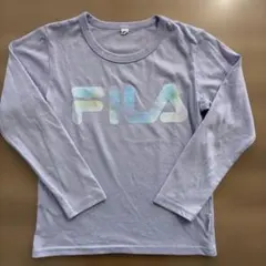 FILA フィラ ロゴプリント 長袖Tシャツ ロンT パープル 130