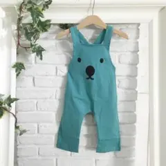 【新品未使用】クマさんサロペット エメラルドグリーン