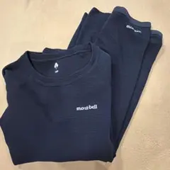 モンベル　キッズ　インナー上下　ジオラインM.W. 120 薄手　黒