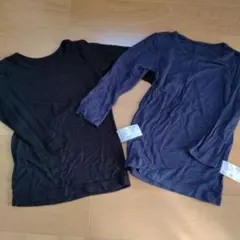 FIBERHEAT長袖シャツ2枚セット サイズ95 黒・紺