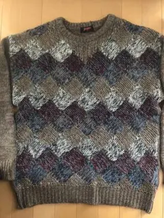 ダイヤモンドパターン ニットセーター