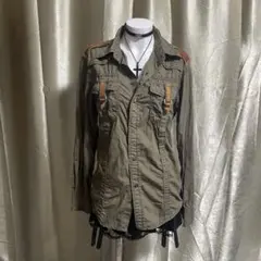 00s vintage y2k グランジ シャツ お兄系 シャツ チャック 黒 - メルカリ