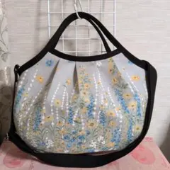 もこあん様　ミモザグレー　Mサイズ　グラニーバッグ　ハンドメイド