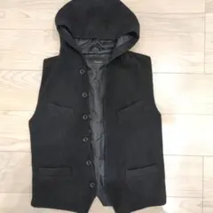 ZARA MAN フード付きブラックベスト
