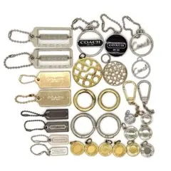 COACH Metal Bag Charm & Log Plate Set