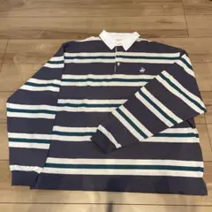 ストライプデザイン BEVERLY HILLS PORO CLUB長袖ポロシャツ