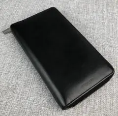 美品 マイケルコース 大容量長財布 レザー黒 パスポートポケット