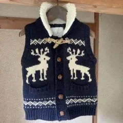 BROWNYトナカイ柄ニットベスト 110サイズ