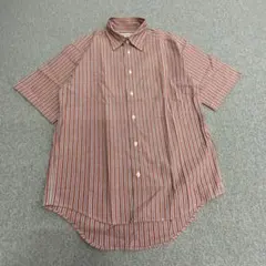 ゆ1049 HIROKO KOSHINO HOMME ストライプ 半袖シャツ Mのサムネイル