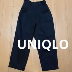 UNIQLO　ブラック カジュアルパンツ ハイウエスト　バレルレッグパンツのサムネイル