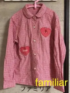 familiar ファミリア f dash 丸襟　チェック　シャツ　 120